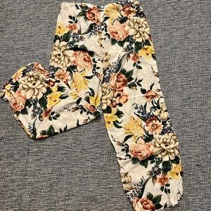 Vintage Floral Tie Pants